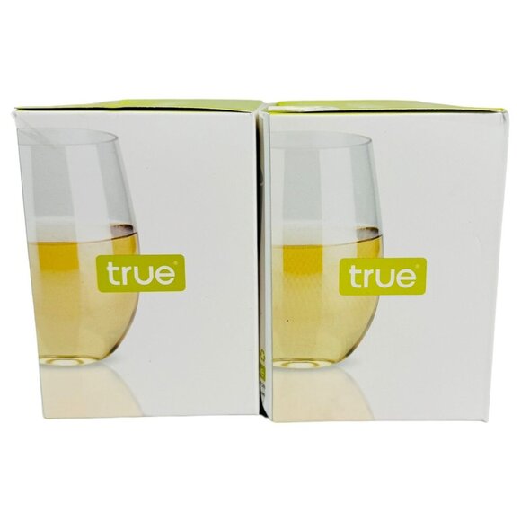 TRUE Flexi Dine Out 8 oz Clear Plastic Stemless Wine Glass 2 Each Box (2-Pack) - Picture 6 of 7